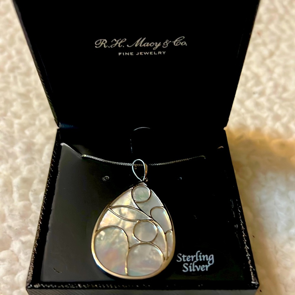 Sterling silver and mother of pearl necklace